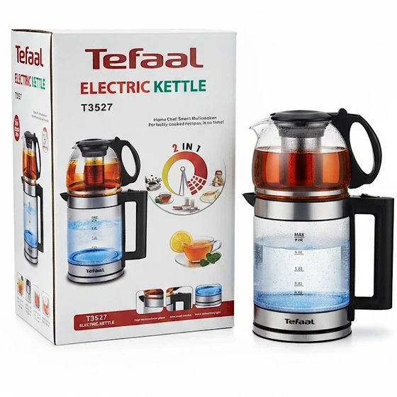 چای ساز روهمی تفال با LED جذاب کتری مدل T3527 (تولید2026) اقساط چهارماهه Tefaal